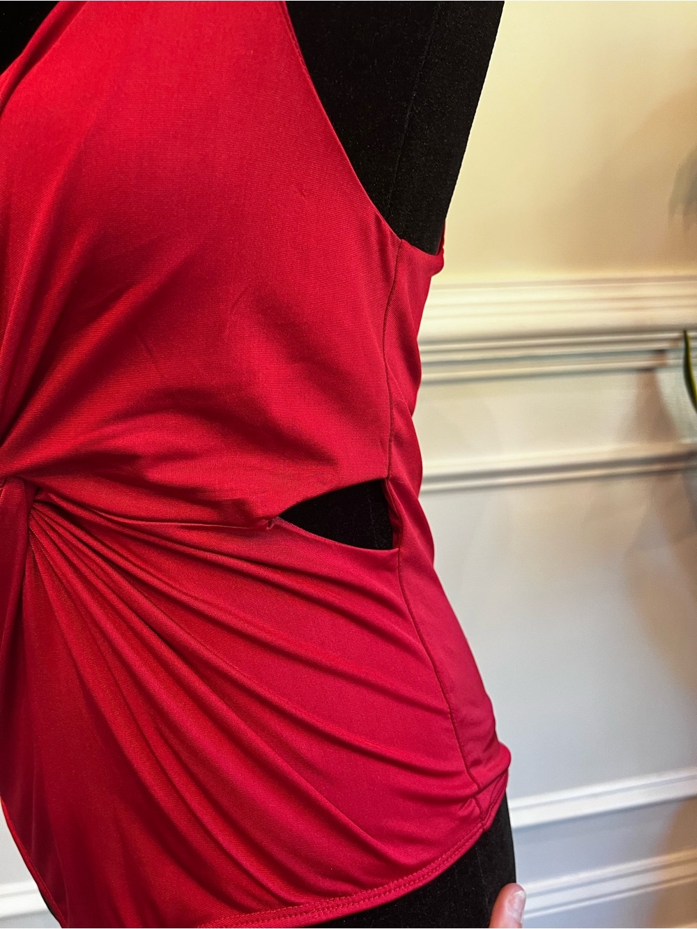 Lulus Red Twist-Front Spaghetti Strap Bodysuit - Picture 3 of 7